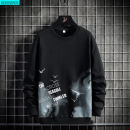 Men's Hoodies Sweatshirts Autumn New Product Printing Round Neck Men Depth Shirt Fashion Casual Black Men Top Long Sleeve T Shirt For Men L220901