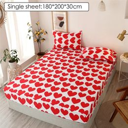 Sheets sets 1pc Bed Sheet Blue Night Sky Reactive Prined Bed Sheets Pillowcase drap de lit Sheet on Elastic 220901