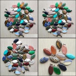 Charms Natural Stone Oval Eye Shape Charms Pendants For Diy Jewelry Making Wholesale Drop Delivery 2021 Findings Components Dhseller20 Dhamb