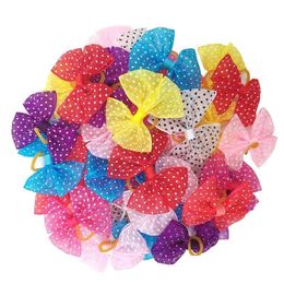 Other Home Garden 50 Pcs In Pairs New Mix Colour Make Of Lace Dog Hair Bows Rubber Bands Pet Grooming Accessories Produ Homeindustry Dhwxd