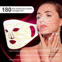 New LED Light Beauty Face Mask 4 Colours Facial SPA Photon Therapy Mask Electric Led Mask Acne Skin Rejuvenation