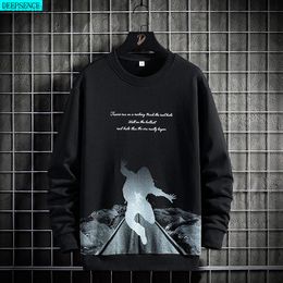 Men's Hoodies Sweatshirts New Product Autumn Print Men Round Neck Depth Shirt Fashion Casual Korean Black Men Shirt Long Sleeve T Shirt for Men L220901