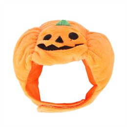 dog apparel fashion hat Hot selling Pet Halloween Pumpkin dress up headdress cat ear exposed head cover