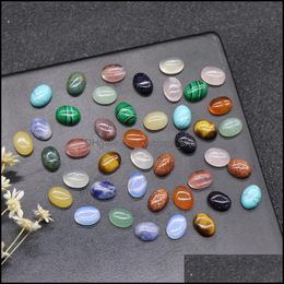 Stone 6X8Mm Flat Back Assorted Loose Stone Oval Cab Cabochons Beads For Jewellery Making Healing Crystal Wholesale Drop Delivery 2021 Dh Dhuzf