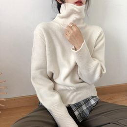 Women's Sweaters Women's 2022 Cashmere Elegant Turtle Neck Women Sweater Soft Knitted Basic Pullovers O Loose Warm Female Knitwear