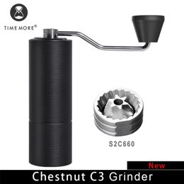 Manual Coffee Grinders TIMEMORE Store Chestnut C3 Manual Coffee Grinder Capacity 25g Hand Adjustable Steel Core Burr For Kitchen Send Cleaning Brush 220830