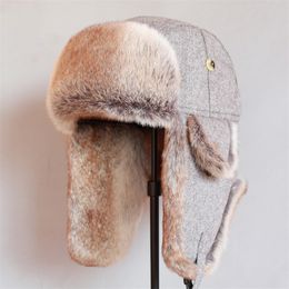 Trapper Hats Russian Trooper Winter Bomber Men Women Warm Faux Fur with Ear Flaps 220901