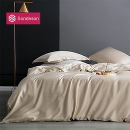 Bedding sets Sondeson Luxury 100% Silk 25 Momme Bedding Set Silk Healthy Skin Beauty Duvet Cover Set Flat Sheet Pillowcase Bed Set For Adult 220901