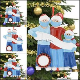 Christmas Decorations Santa Claus Ornaments Family Christmas Tree Decorations Hangings Face Mask Snowman Colour Painting Gift Xmas Pen Dh3Kg