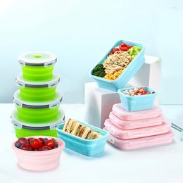 disposable china Australia - Dinnerware Sets Collapsible Containers Set Camping Silicone Storage Lunch Box Microwave Kitchen Vgetable Fruit Container With Lids