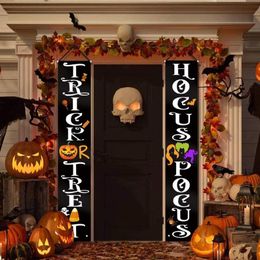 Other Decorative Stickers Halloween Decorations Outdoor Trick Or Treat Hocus Pocus Large Witch Banners Porch Signs For Front Door Outside Yard Garland 220901