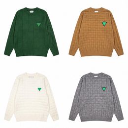 Sweaters Tasarımcı Örme Crewneck BV Erkek Meydanı Dikiş Jacquard Erkekler Kaşmir Kazak Sweater Gevşek XL24