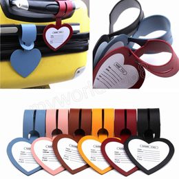 PU Leather Heart Shape Luggage Tag Bag Travel Men Women Suitcase ID Holder Baggage Tags Bag
