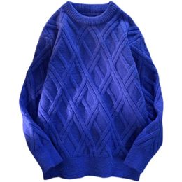 Mens Sweaters Mens Casual Sweater Thickened Pullover Round Neck Dropped Shoulder Sleeves Tops 220901