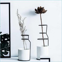 Vases Nordic Decoration Home Art Design Y Ceramics Vase Scandinavian Minimalist Style Accessories Modern Drop Delivery 20 Homeindustry Dhpk7