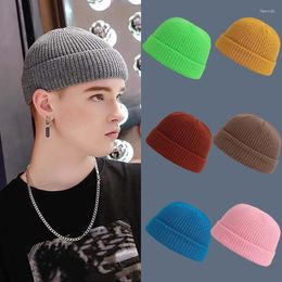 Ball Caps Candy Colours Hats Hip Hop Hat Unisex Simple Fashion Warm Winter Casual Knitted Solid All-match Thick Kpop Style Gorro