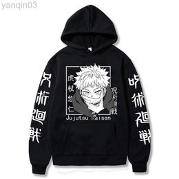 Felpe con cappuccio da uomo Felpe New Anime Felpe Jujutsu Kaisen Felpa con cappuccio da uomo Harajuku Unisex Moda Casual Felpa con cappuccio Uomo Streetwear Yuji Itadori Stampato Top L220901