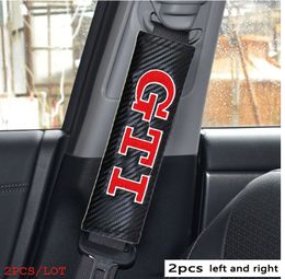 Car styling auto sticker Carbon Fiber Leather Car Breathable Protection Cushion For Racing Cotton Seat Belt Cover