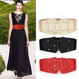 Belts Fashion PU Leather Elastic Wide For Women Stretch Waist Dress Accessories Korean Windbreaker Waistband Belt