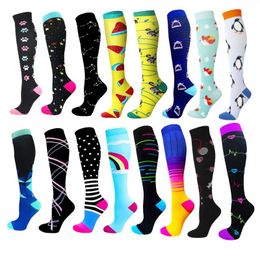 Men's Socks Compression For Varicose Veins 16 Pairs Animal Unisex Outdoor Running Cycling Medias De Compresion