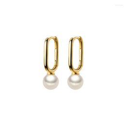 Hoop Earrings Small Cute Authentic Real. 925 Sterling Silver Jewellery Smooth Oval &Shell Pearl Huggie C-G8590