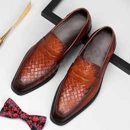 Oxford Shoes for Men Business Suit Loafers Luxury Mens Wedding Dress Italiano Slip on Shoes Man Office Coiffeur Chaussures