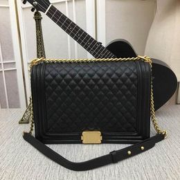 LUXURY Classic cross body bag Black boy Caviar Leather Mini Flap Bags Quilted Calfskin Gold Aged Silver Metal Hardware Chain Strap Shoulder bags handbag tote