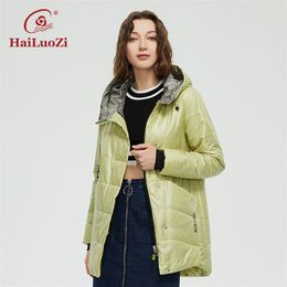 Womens Down Parkas HaiLuoZi Women Spring Jacket Short Parka Fashion Casual Unique Design Waterproof Warm Womens Autumn Coat Hooded 875 220902