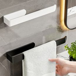 kitchen tissue holder UK - Other Building Supplies Black White Wall Mounted Bathroom Toilet Tissue Roll Paper Holder Towel Bar Rack Kitchen Accessories Ware Toiletries Shelves 20220902 D3