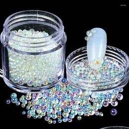 Nail Art Decorations Nail Art Decorations 10Ml Stained Glass Beads Rhinestone Jewellery Decoration Aurora Crystal Coloured Pearls 3D Cha Dhxgk