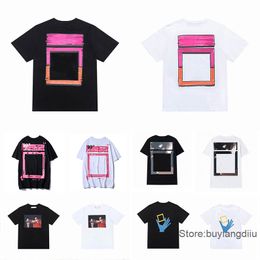 Summer Mens Womens Designers T Shirts Loose Tees Offs Fashion Brands Tops Man S Casual Shirt Luxurys Clothing Street White Shorts Sleeve 0PTH