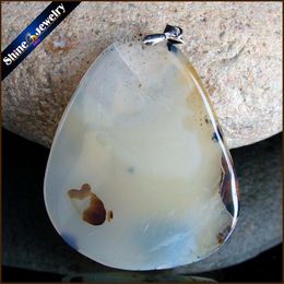 Pendant Necklaces Fashion Women Man Necklace Big Natural Moss Agates Stone Slide Healing Crystal Pendants For Jewelry Making GS335