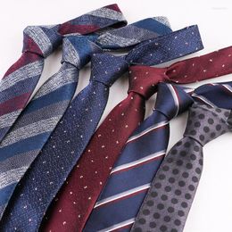 Bow Ties Mens Tie Fashion Jacquard 7CM For Men England Striped Luxury Necktie Formal Business Man Wedding Dress Shirt Accessories