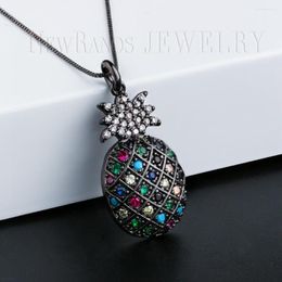 Pendant Necklaces Ranos Women Choker Necklace Tiny Pineapple Multi Color Zirconias Fruit For Party Gift PGY007