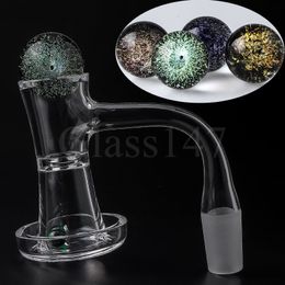 DHL Hourglass Smoking Full Weld Terp Slurper Quartz Banger Bevelled Edge Seamless Nails With 22mm Dichro Carb Cap 6mm Emerald Pearls For Glass Water Bongs Dab Rigs