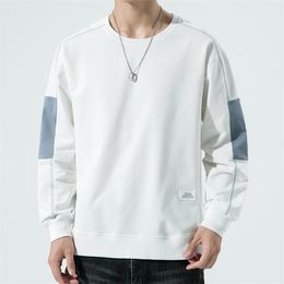 Mens Hoodies Sweatshirts Crewneck Sweatshirt Men Fashion Long Sleeve Shirts Men Hip Hop Autumn Winter High Street Tops Men Solid Color Sweatshirt No Hood 220902