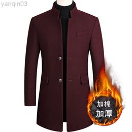 Men's Suits Blazers 2021 New Arrival Winter Warm Wool Overcoat Thickened Trenchcoat high Quality Smart Casual Jackets Size M-4XL L220902