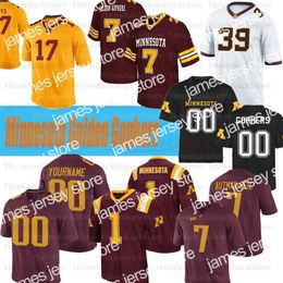 American College Football Wear Custom Minnesota Golden Gophers Football Jersey #2 Tanner Morgan #7 Eric Decker #34 Boye Mafe Jerseys