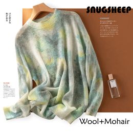 wool mohair sweater print fashion women sweaters fuzzy top baggy clothes luxury womens tops korean style sweet ladies pullovers