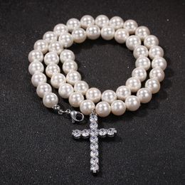 Beaded Pearls Halsband RAP CLAVICLE CROSS FUTURELT LETTERS H￤ngen f￶r m￤n och kvinnor