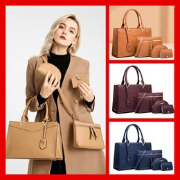 Evening Bags Handbags For Women Shoulder Bag 4 PCS Messenger Hand Wallet Ladies Designer Luxury 2022 PU Leather