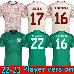 Jogador Versão 2022 México Jerseys Special Edition Concaf Copo de ouro Camisetas 22 23 Chicharito Lozano Dos Santos Guardado Camisa de futebol Kit Kit Kit