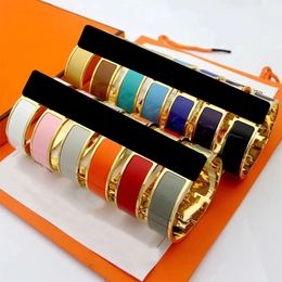Brand New 18mm gold Couple Cuff Bracelet Fashion Classic Men Women Designer Bracelets 316L Stainless Steel Bracelet Jewellery