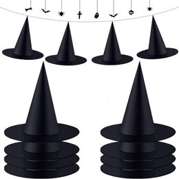 Other Event Party Supplies Halloween Floating Decoration Black Witch Hat with Transparent Hanging Rope for Halloween Costume Accessories Party Decor 220901