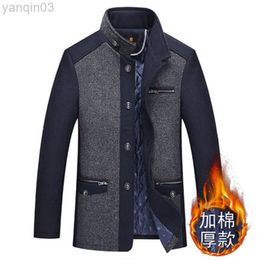 Men's Suits Blazers Autumn Winter Wool Jacket 2022 New Solid Colour Cold Briefs Overcoat Casual Trench Coat Male D154 L220902