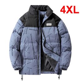 Mens Down Parkas Winter Padded Jacket Men Fashion Patchwork Parkas Winter Thick Jackets Stand Collar Parkas Warm Coats Male Outdoor Outerwear 220902