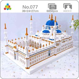 Blocks Blocks YZ 077 World Architecture Turkey Mosque Temple Castle Palace Model Mini Diamond Blocks Bricks Building Toy for Children no Box T220901