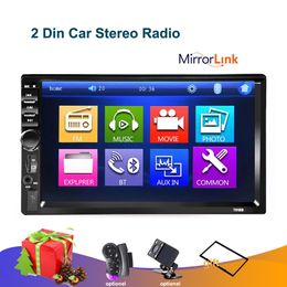 7 inç 2 DIN CAR DVD Radyo Oyuncusu Otomatik Ayna Bağlantı Bağlantı Ekran Sesli Radyo Bluetooth MP5 Multimedya FM/TF/USB Arka Bakış Kamerası