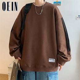 Mens Hoodies Sweatshirts OEIN Autumn Hoodies Sweatshirt for Mens Black Loose Hip Hop Punk Pullover Streetwear Casual Fashion Clothes Oversized Tops 220902