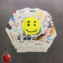 Men's Hoodies Sweatshirts big Smiely Print CPFM.XYZ Sweatshirt Men Women Hip Hop Graffiti Cratoon Pattern Sweatshirts Heavy Quality High Street pullover T220901